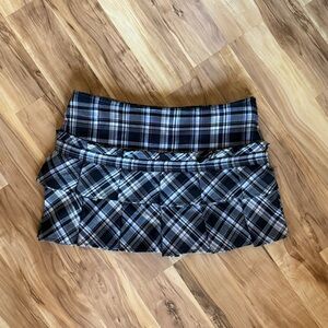 BCBG Blue and Black Plaid Mini Skirt